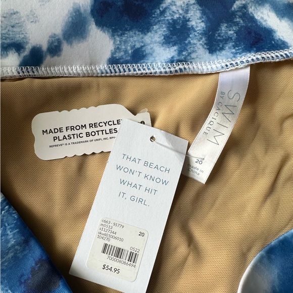 NWT - Cacique Drawstring Swim Short - Size 20 - Plus Size Swim Bottom - Picture 4 of 5